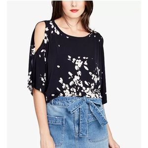 Rachel Roy Floral Cold Shoulder Top